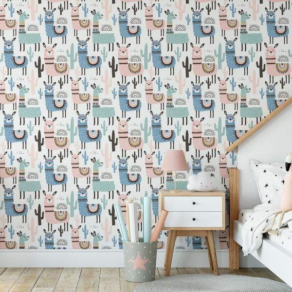 Llama Fabric, Wallpaper and Home Decor