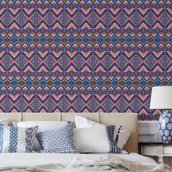 Colorful Tribal Peel & Stick Wallpaper – Sharp Shirter