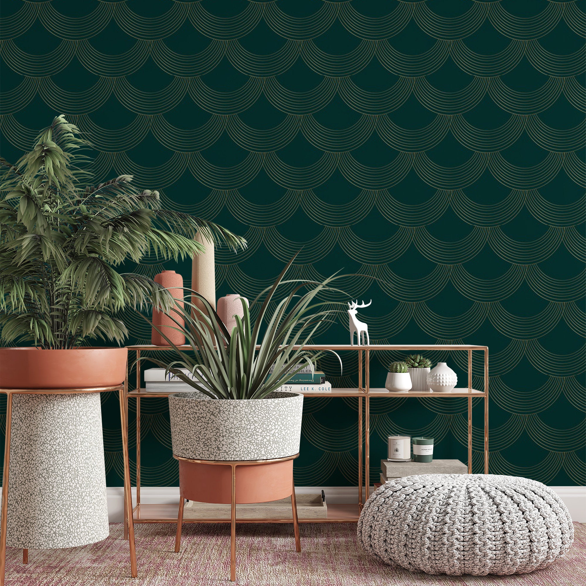 Buy Online  Palm Leaf Art Deco Wallpaper in US